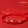 2025 Snake Year Lucky Red Rope Bracelet Zodiac Snake Adjustable Braided Hand Chain Women  Jewelry