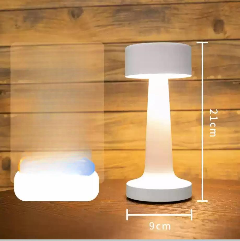 Portable LED Table Lamp, 3-Levels Brightness Metal Desk Lamp 3 Color Touch Control Rechargeable Night Light USB Outlet Extender Lamp Bedside Lamp