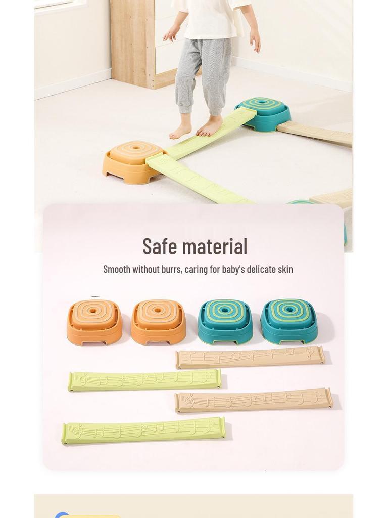 Нескользящий край Детское квадратное балансировочное бревно для помещений - Сенсорная тренировка и игрушка для раннего развития