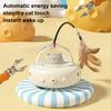 Electric Cat Teaser Wand USB Rechargeable Automatic Moving Cat Toy Interactive Motion-Activated Feather Wand with Light