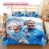 Haaland Pattern Bedding Quilt Set  Home Decoration  Gift (1 * duvet cover + 2 * pillowcase  without core)