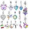 Медный Шарм-подвеска Бабочка&Феникс&Колибри&Синее Сокровище Сердце Подходит для DIY Браслета Красочные Украшения