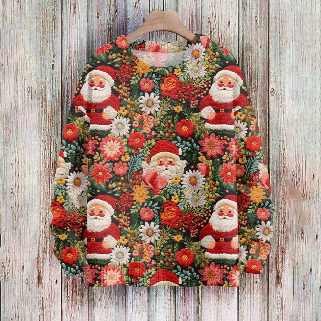 Christmas Sweatshirts For Women Knit Sweater Cute Shirt Fall Crewneck Pullover Tops