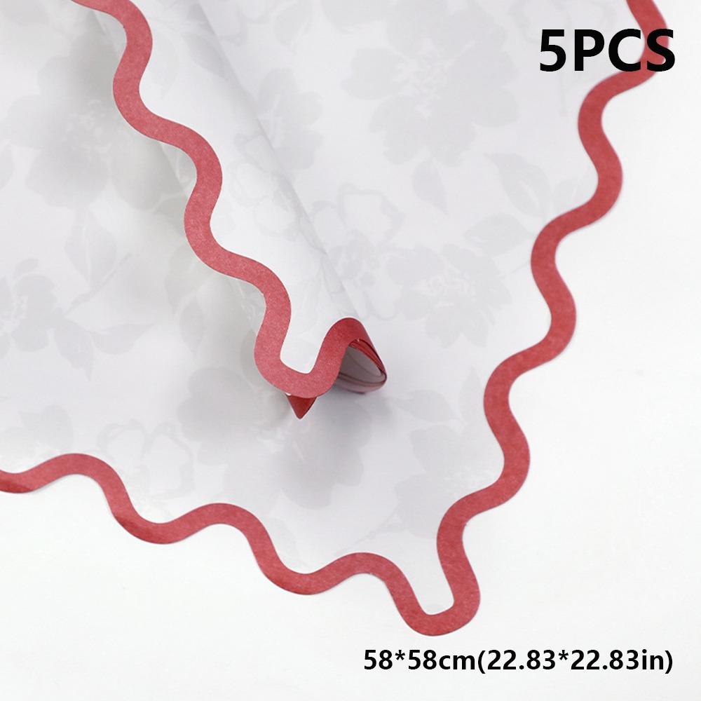 Kraft Paper INS Flower Wrapping Paper Wavy Border Bouquet Wrapping Material Fashion DIY Crafts