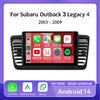 Android 14 Carplay Auto для Subaru Outback 3 Legacy 4 2004 - 2009 Автомобильный Радио Мультимедиа Видео Плеер GPS Навигация Нет 2Din DVD