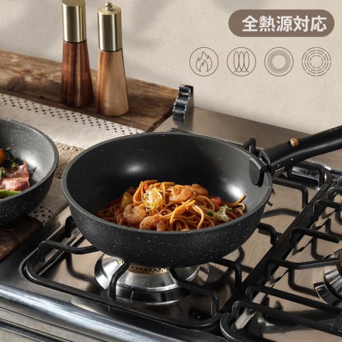 CAROTE 11-Piece Frying Pan Set, Induction and Gas Compatible, Free of Harmful Substances Like PFOA, 5-Layer Design, Omelet Pan Set, Divided Frying Pan