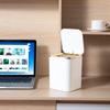 Mini Cute Press-Type Pop-Up Lid Desktop Trash Can, Wall-Mountable, Simple Square Design
