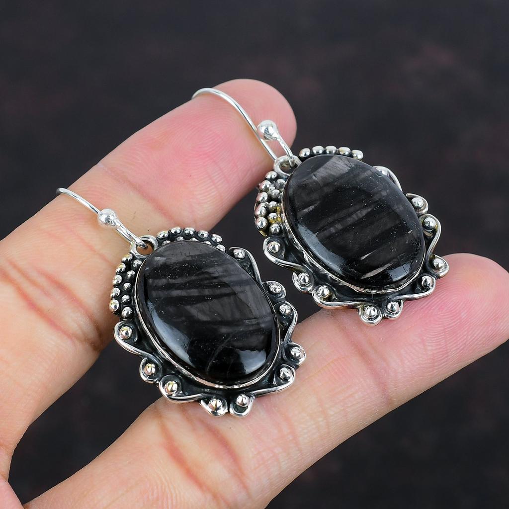 Серьги из гиперстена, настоящие драгоценные камни, серьги новейшего дизайна, ювелирные изделия ручной работы, серьги из стерлингового серебра 925 пробы, изящные ювелирные изделия, подарки для женщин