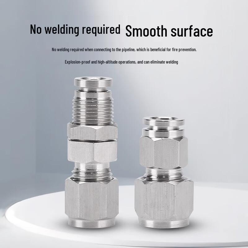 304 Stainless Steel Bulkhead Push-to-Connect Fitting