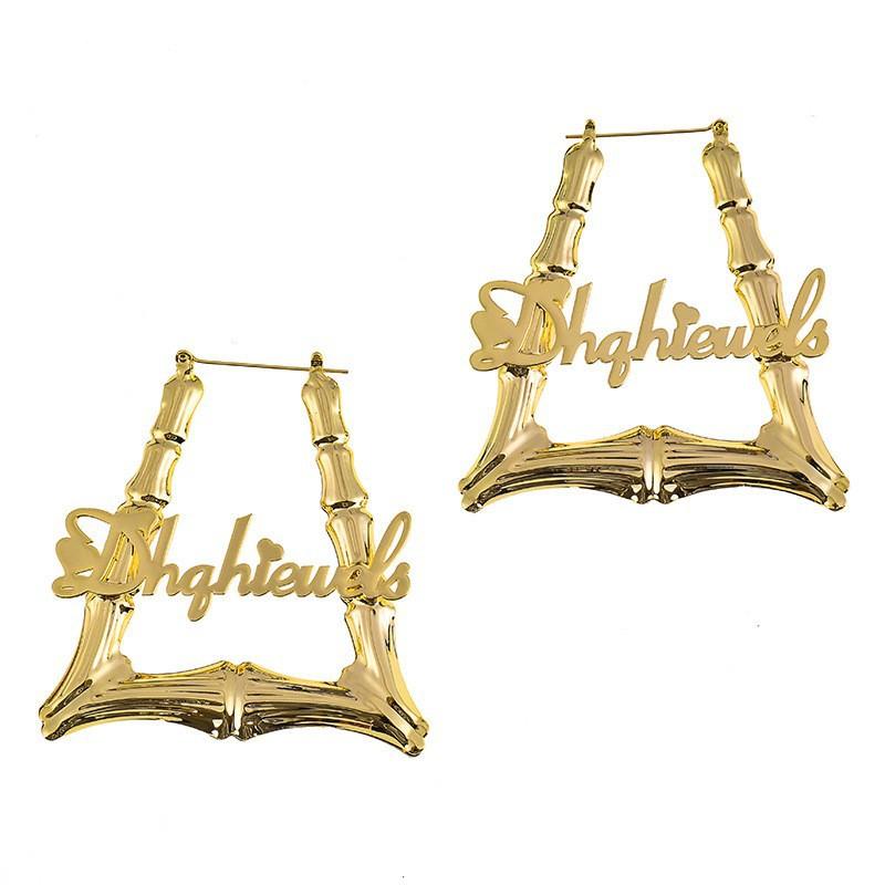 Lateefah Best-Selling Retro Exaggerated Love Stainless Steel Bamboo Earings for Women Creative Fashion Hoop Earrings