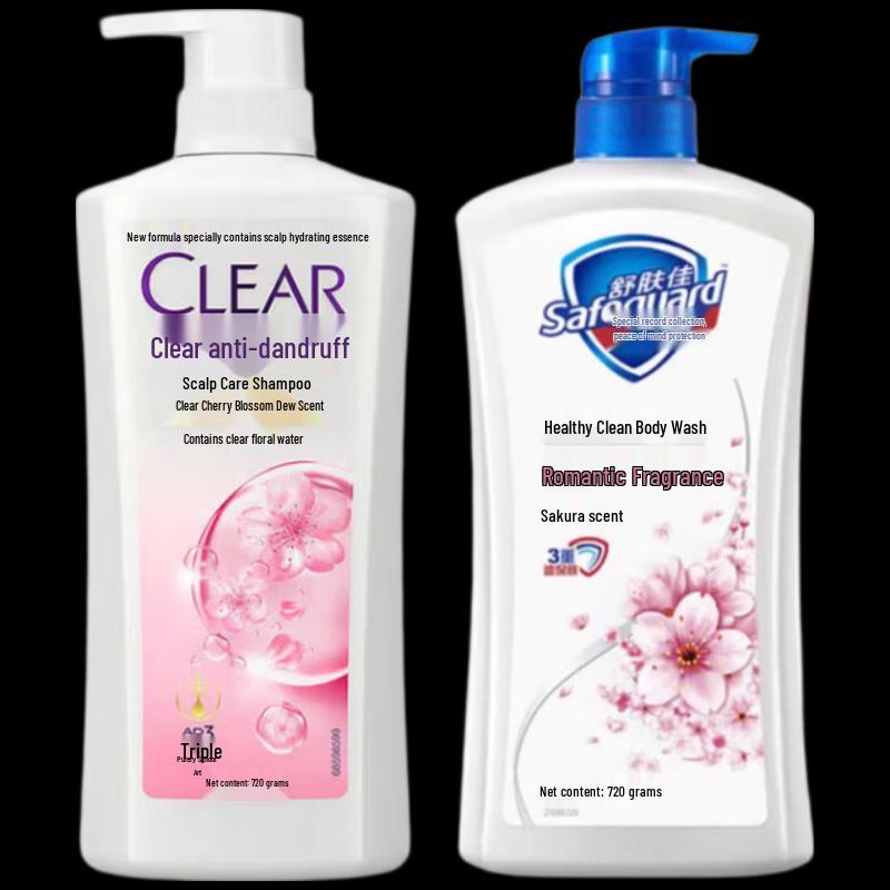 Clear Anti-Dandruff Shampoo & Safeguard Shower Gel Sakura Set
