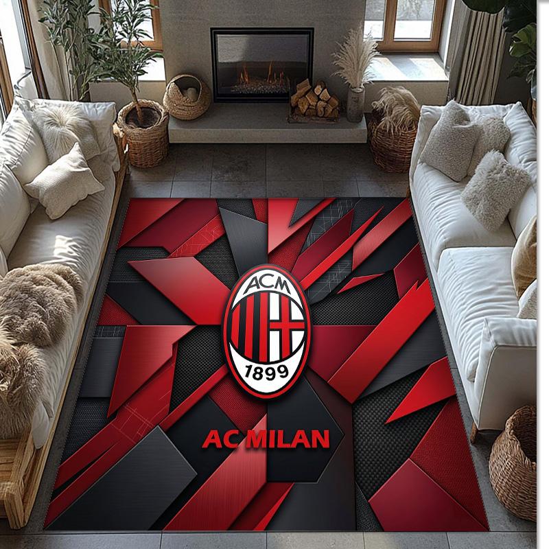 AC Milan Printed Flannel Area Rug Non Slip Soft Polyester Floor Carpet Indoor Decor Mat for Bedroom Living Room Sofa Game Room Home Decoration