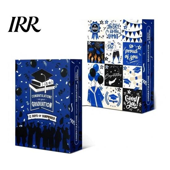 Keepsake Graduation Gift Box 12 Days Countdown Calendar Box, 2026 Empty Fillable Advent with To Filling Raffia, Fill It Yourself Grad for High School