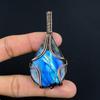 Labradorite Pendant, Handmade Gemstone 999 Copper Wire Wrapped Pendant Antique Jewelry, For Gift Silver Jewelry