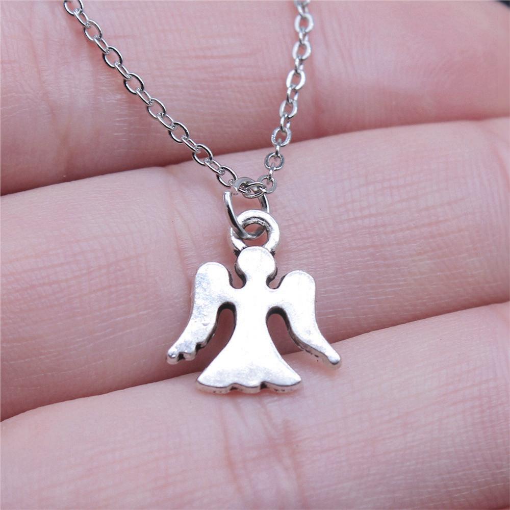 Ожерелье с крыльями ангела в форме персикового сердца, 40 см, короткая цепочка, украшения для девочек, День отца, кавайные материалы