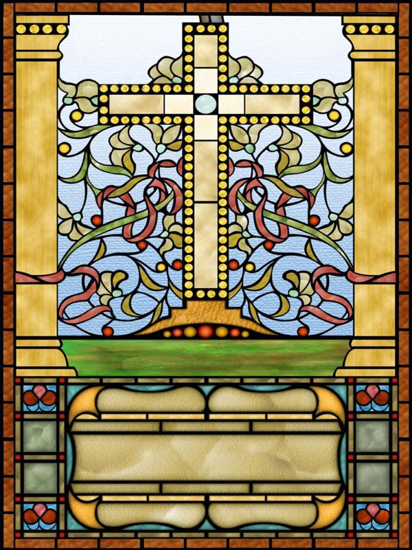 Window Film Frosted Religious Stained Glass Films,Customized Crosses Dove Static Cling Church Pattern for Office Home Decor