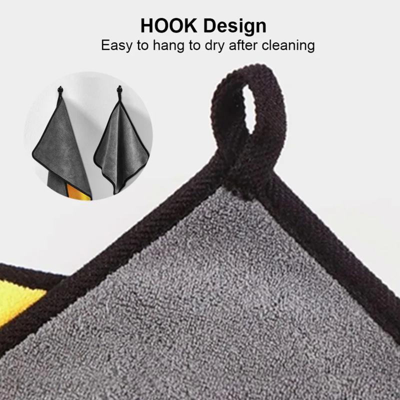 Полотенца для мытья автомобиля, ткань для чистки, впитывающая сухая ткань, универсальное полотенце из микрофибры, утолщенное желтое, 30/40/60 см