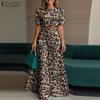 Womens Cropped Tops and Wide Leg Pants Leopard Print Two Piece Suit Sets