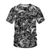 Vintage Horror Skull 3d Print Men's T-shirt Summer Classic Casual O Neck Short Sleeve Fashion Loose Oversized Tops Tee Shirt Men
