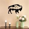 Wild Cow Metal Wall Art Decor - Wildlife Sign Ornament for Bedroom, Living Room, Farmhouse, Garden, and Halloween Room Decor