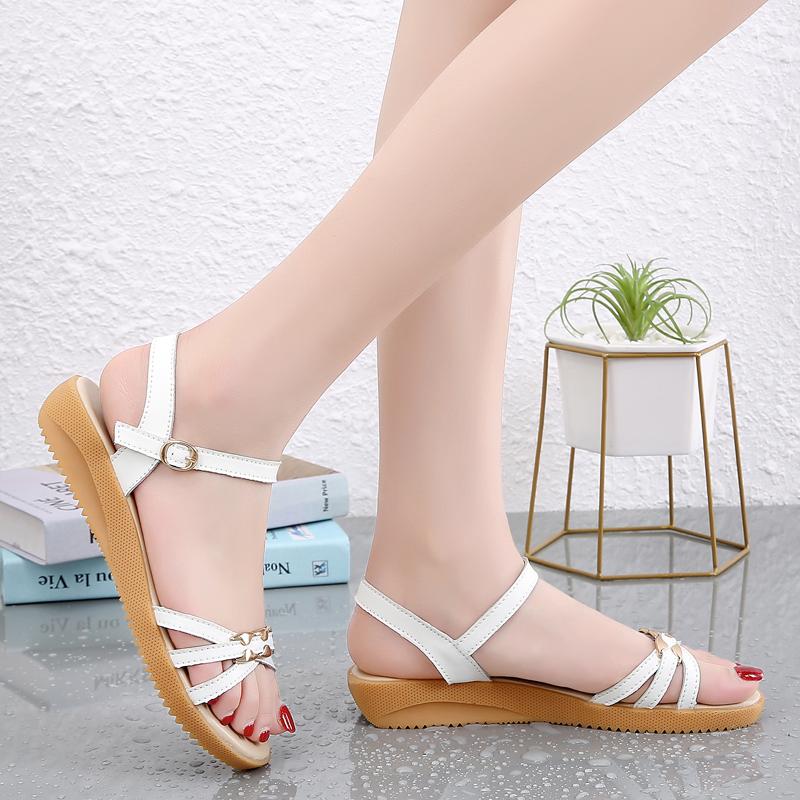 Женские сандалии летние базовые вещи для улицы нарядные повседневные туфли с открытым носком римские сандалии большого размера для девочек белые сандалии