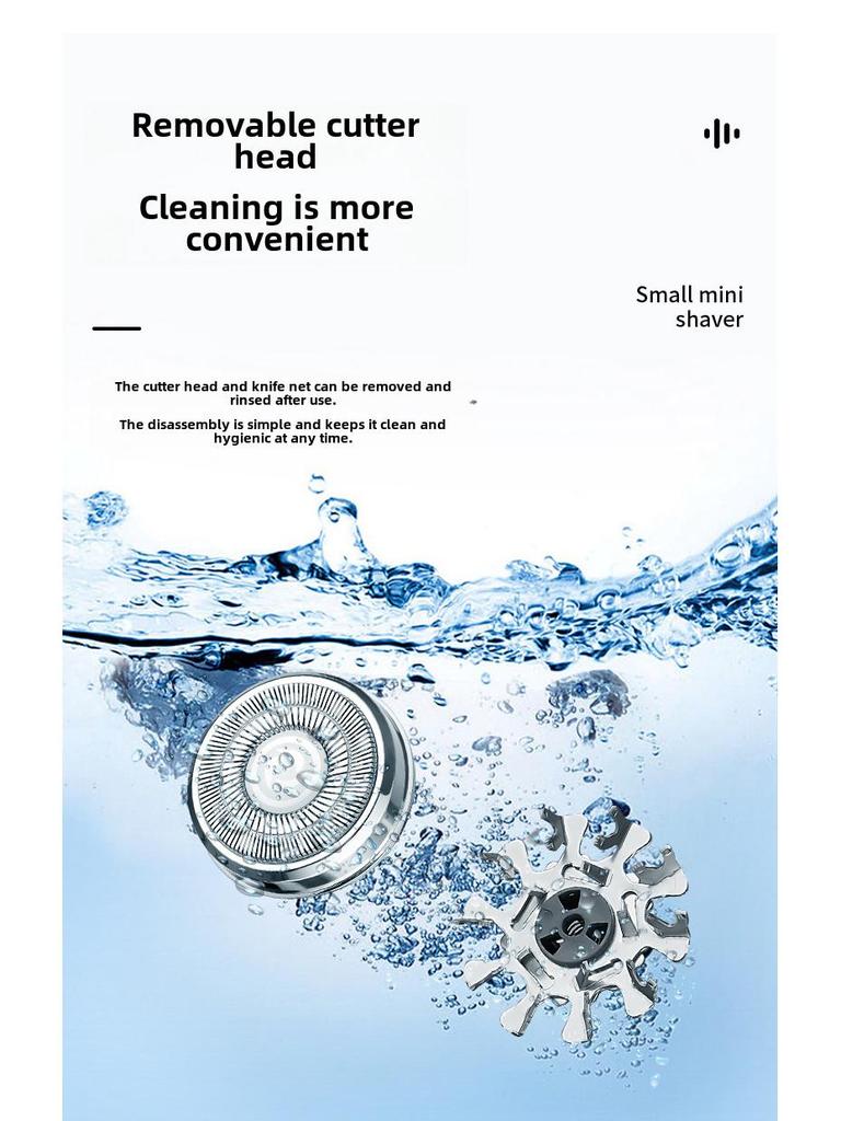 Модернизированная портативная бесшумная мини-электробритва - двойное кольцевое лезвие для мужчин