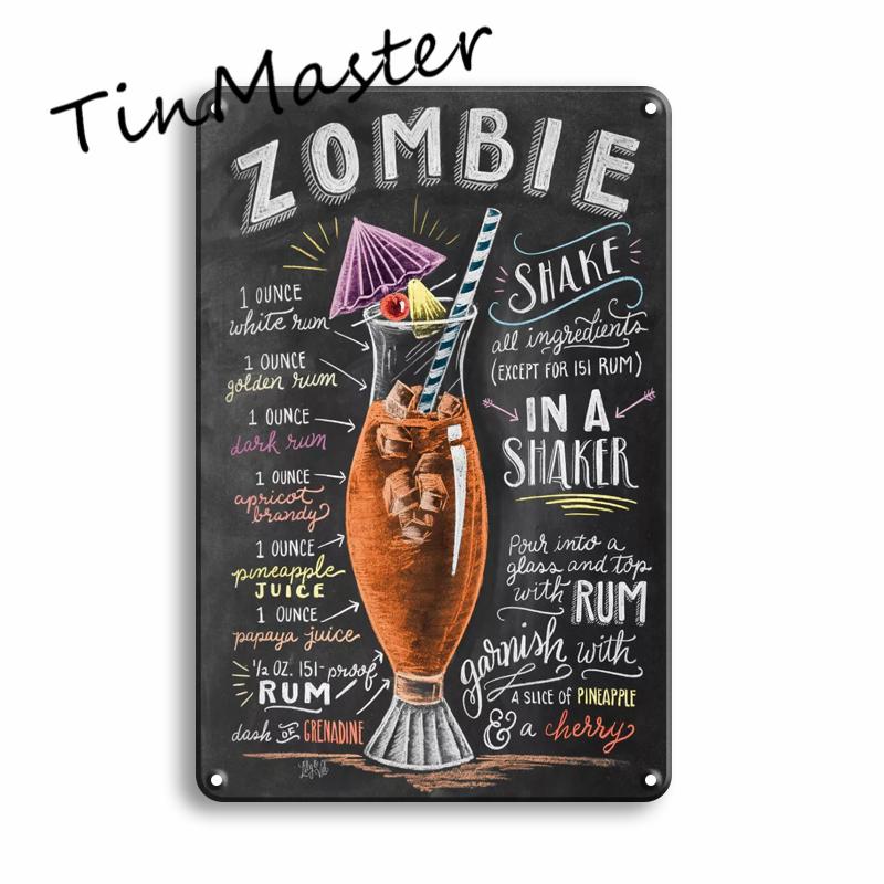 Martini Mojito Cocktail Poster Metal Tin Sign Vintage Restaurant Kitchen Irish Pub Bar Man Cave Decoration Art Wall Stickers