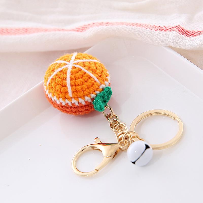 Woolen ball keychain, pendant chain, creative ornament, fruit hand woven keychain, woolen pendant, Korean style, Christmas gift, Stocking stuffers