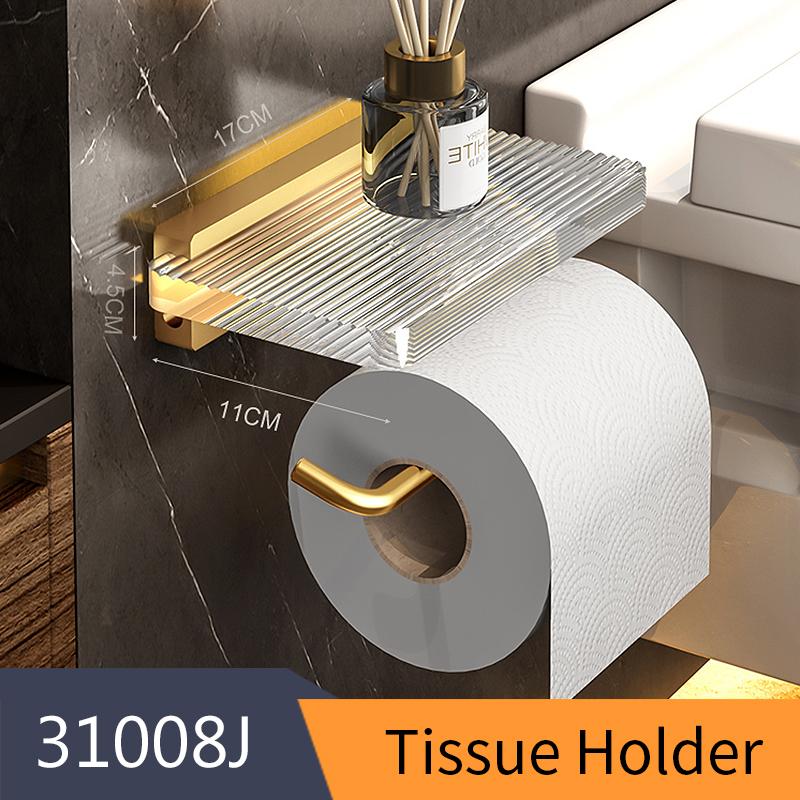 Bathroom Accessories Set Acrylic+Aluminum Alloy Towel Rack Shelf Bar Wall Mounted Toilet Paper Brush Holder Clothes Hook 31000