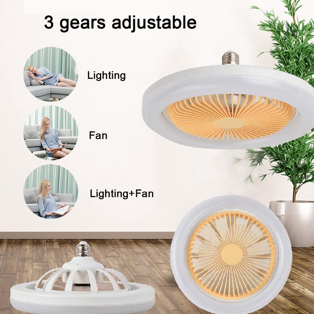 E27 Современный светодиодный потолочный светильник со встроенным вентилятором E27 Потолочный вентилятор с беспроводным подключением и освещением для гостиной