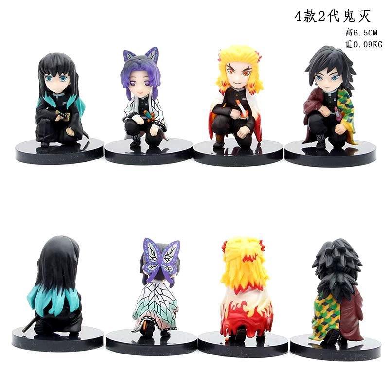 Demon Slayer Chibi-style Sitting Tanjiro And Zenitsu Agatsuma Toy Figurine/car Toy