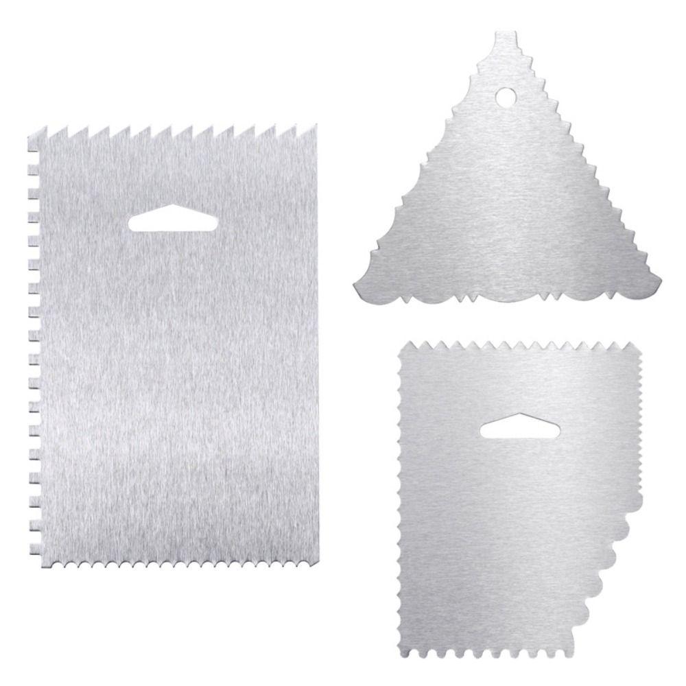 4-Sided Cake Scraper Irregular Teeth Buttercream Spatula Kitchen Baking Tools Cake Spatula Bakers