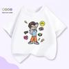 OZON Kids 2026 Хлопковая футболка с европейским и американским мультяшным принтом - Короткий рукав