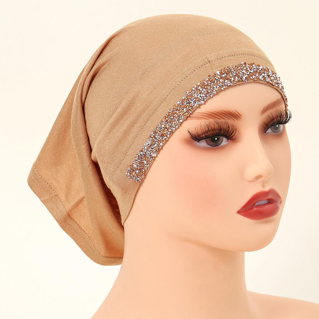 Модал Хлопок Ромбы Подшлемник Эластичный Хиджаб Простой Мягкий Капот Мусульманские Женщины Эластичный Внутренний Хиджаб Тюрбан Ислам Подшлемник