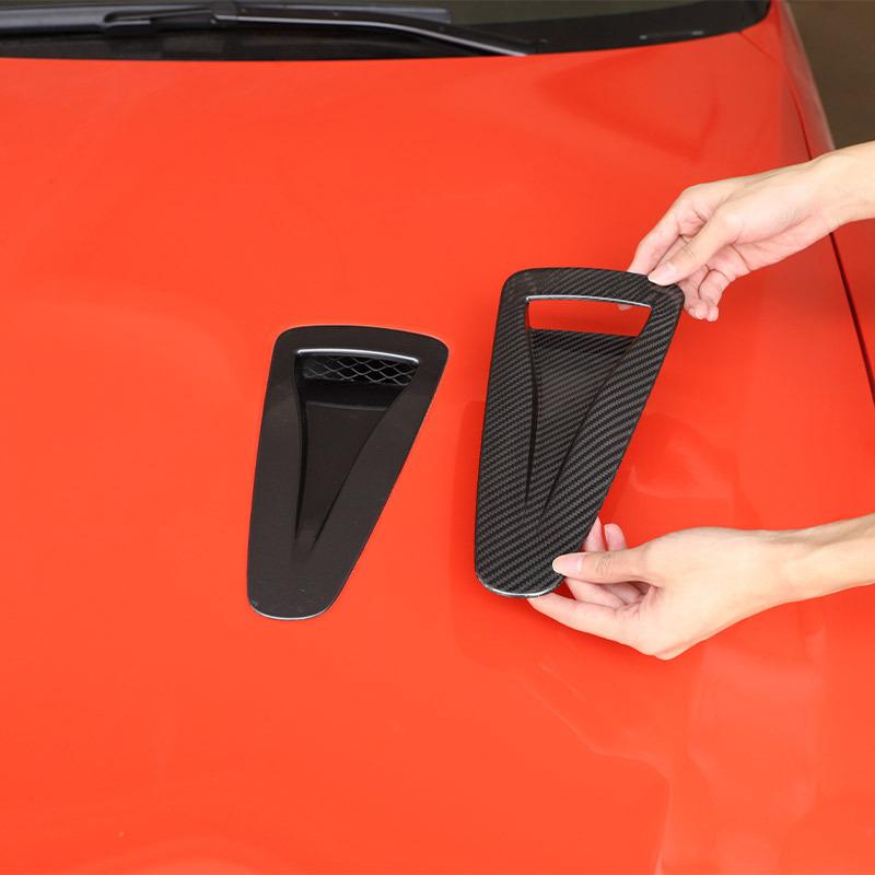 For Nissan GTR R35 2008-2016 Car styling Real Carbon Fiber Car Hood Vent Decoration Sticker External Accessories
