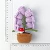 Искусственные цветы орхидеи-колокольчика, вязаные цветы, маленькая горшечная вязаная орхидея-колокольчик для приборной панели автомобиля, милый автомобиль