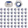 JUJUGO M5 Hex Lock Nuts, Pack of 50, Nylon Lock Nuts, 304 Stainless Steel, Anti-Loosening, Corrosion Resistant, Durable, Standard Lock Nuts
