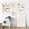 Food Vegetables Fruit Painting Mushrooms Chile Peppers Pasta Shapes Poster Print Wall Art Canvas Picture Kitchen Home Decoration