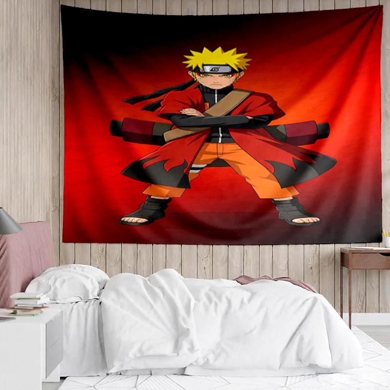 Naruto Print Tapestry, Backdrop, Easy Setup, Ideal for Bedroom, Office & Living Room, with Aesthetic Wall Hanging Decor.