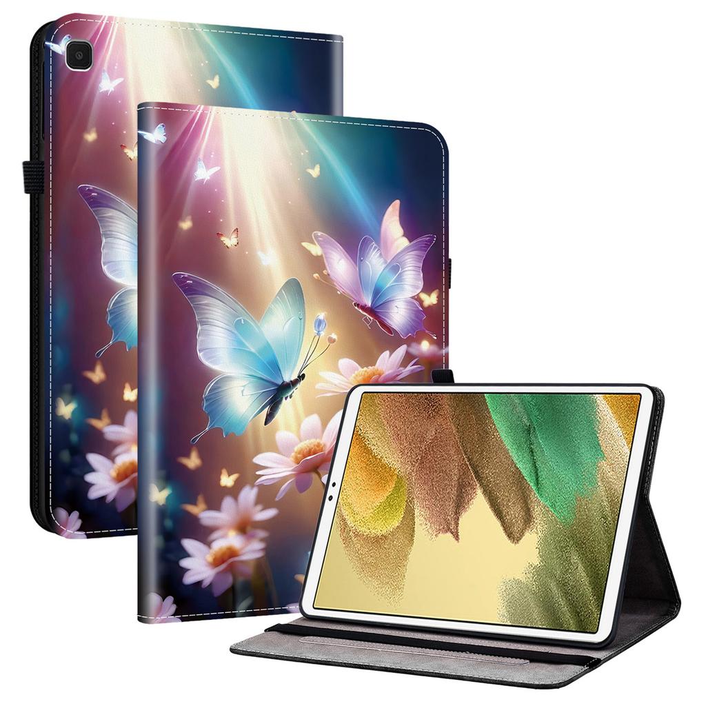 Кожаный чехол для Samsung Galaxy Tab A7 Lite 8,7 дюйма T220/T225 с принтом, подставкой, слотами для карт