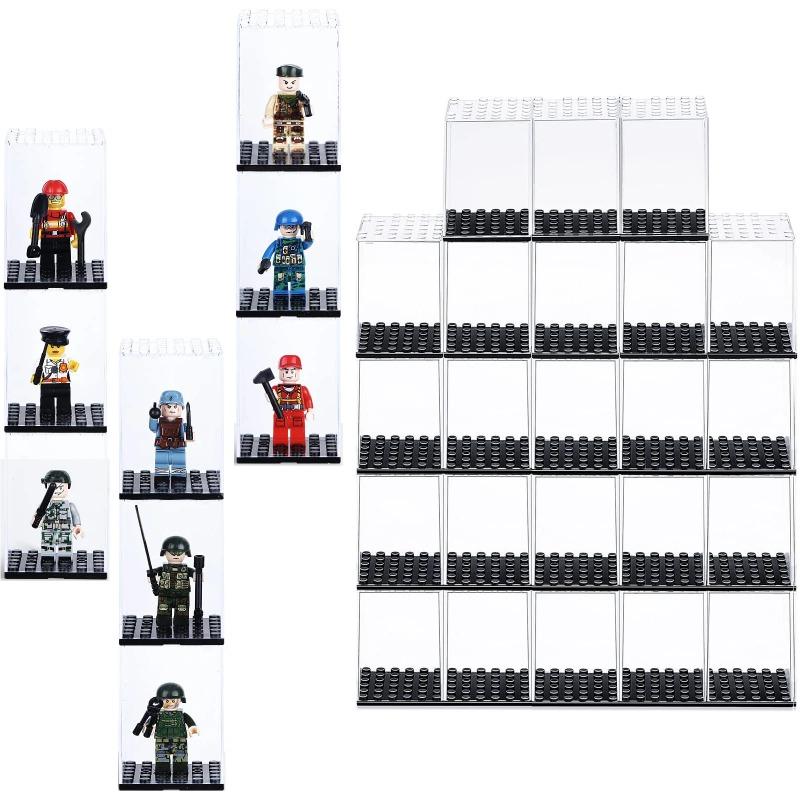 Витрина для строительных блоков подходит для мини-фигурок Lego. Прозрачные пылезащитные коробки можно штабелировать для хранения мелких частиц
