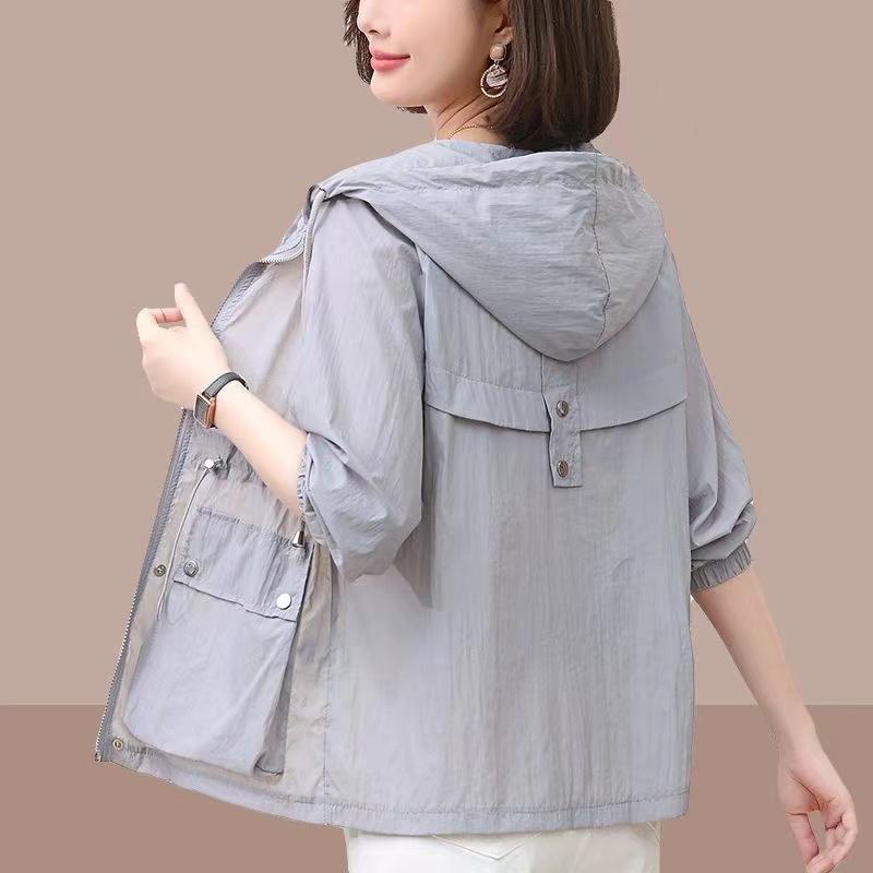 Summer Women's Jacket Thin Coat Casual Windbreaker Sun Protection Jackets Basic Zipper Coat Tops Female