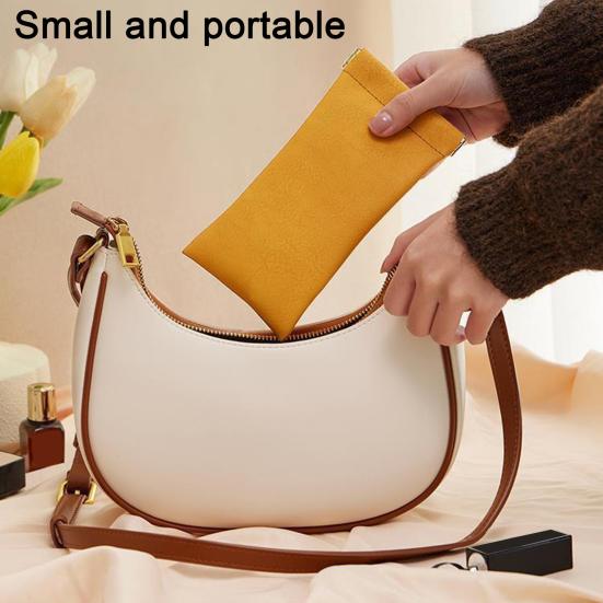 Портативная сумка для хранения очков с автоматическим замком, мягкий чехол из искусственной кожи для солнцезащитных очков, органайзер для очков для женщин и мужчин с близорукостью