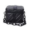 Сумка на плечо YSL Black Box - Черный кошелек из ПУ кожи с логотипом, с регулируемой цепочкой, трансформируемая сумка кроссбоди для повседневного использования, роскошный подарок для женщин