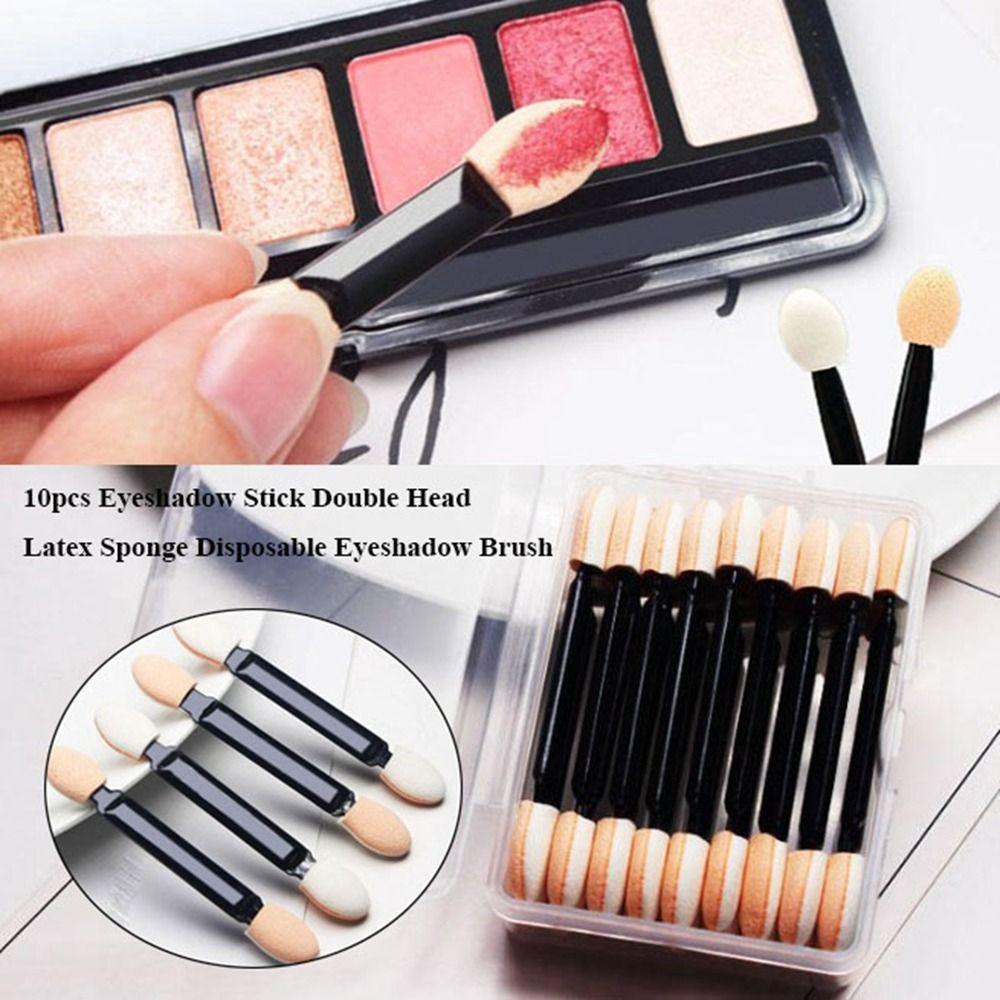 10 шт. Портативный двухсторонний латексный спонж Одноразовая кисть для теней Инструменты для макияжа