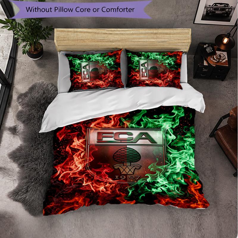 FC Augsburg FC Themed Bedding 3Pcs Duvet Cover Set Decorative Bed Linen For Teen Room Home Decoration