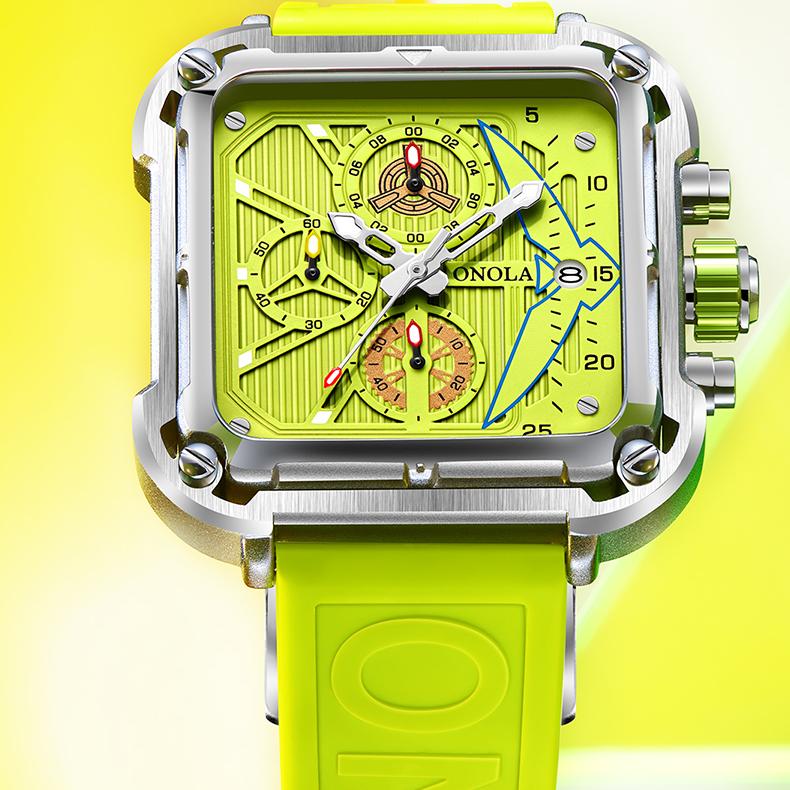 New TOP Brand Luxury Men's Watch With Box Fashionable Square Multifunctional Waterproof Men's Quartz Watches