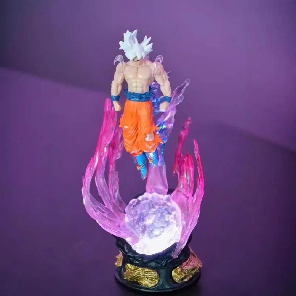 25 см Аниме Фигурка Dragon Ball Со Светом, Ультра Инстинкт, Саян Сон Гоку, ПВХ Скульптура, Декоративная Кукла, Коллекционная Модель