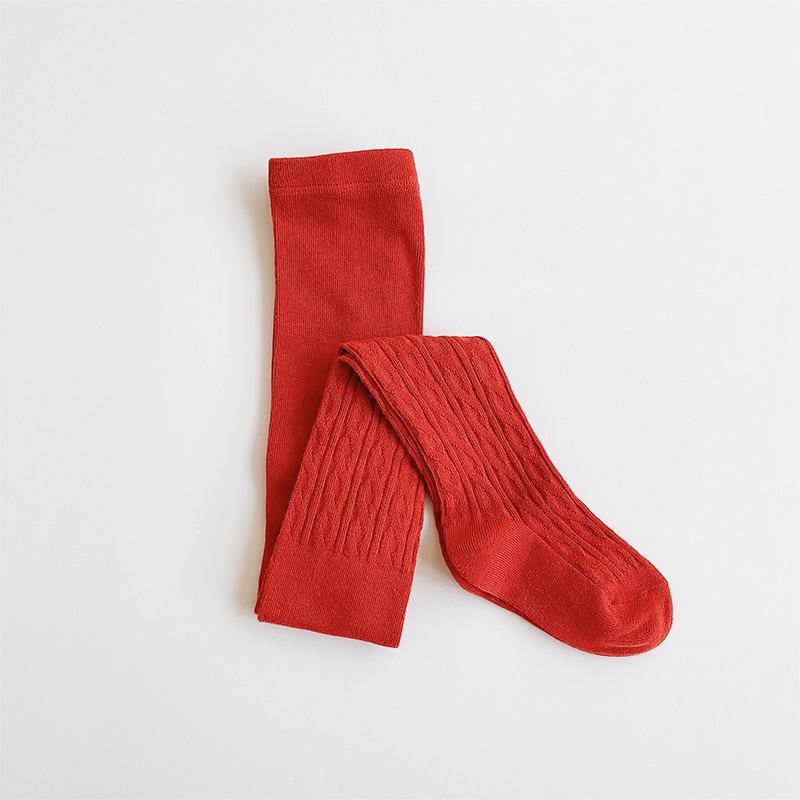 Детские колготки Весна и Осень Новые Однотонные с Узором «Косичка» Леггинсы для Девочек