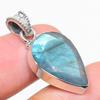 Natural Labradorite Gemstone 925 Solid Sterling Silver Gift Pendant 1.50" I4M79
